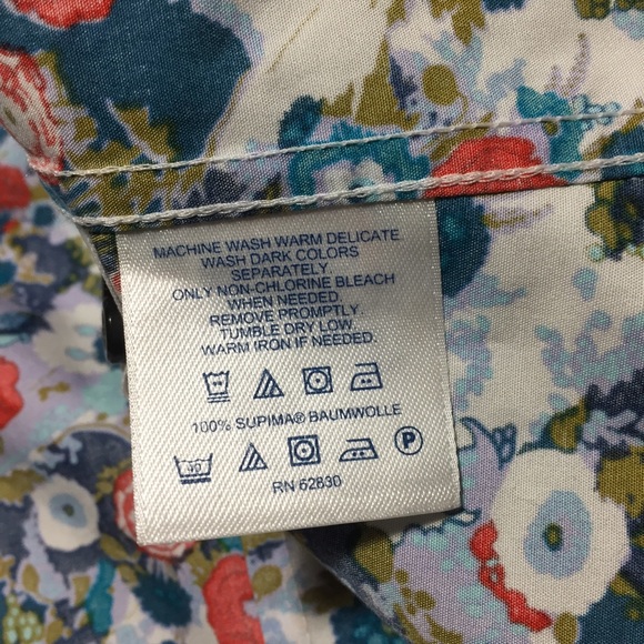 Lands End Non Iron Supima Floral Button Up Shirt 3/4 Sleeve Women’s 2 - Picture 10 of 10